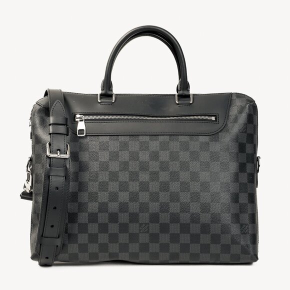 Louis Vuitton Damier Graphite Porte Documents Jour Black Briefcase Work Bag - Picture 1 of 16